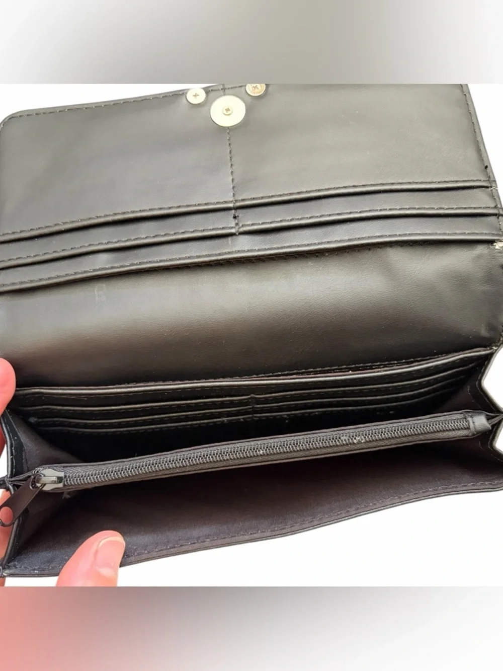 Nine West Black Embossed Clasp Wallet